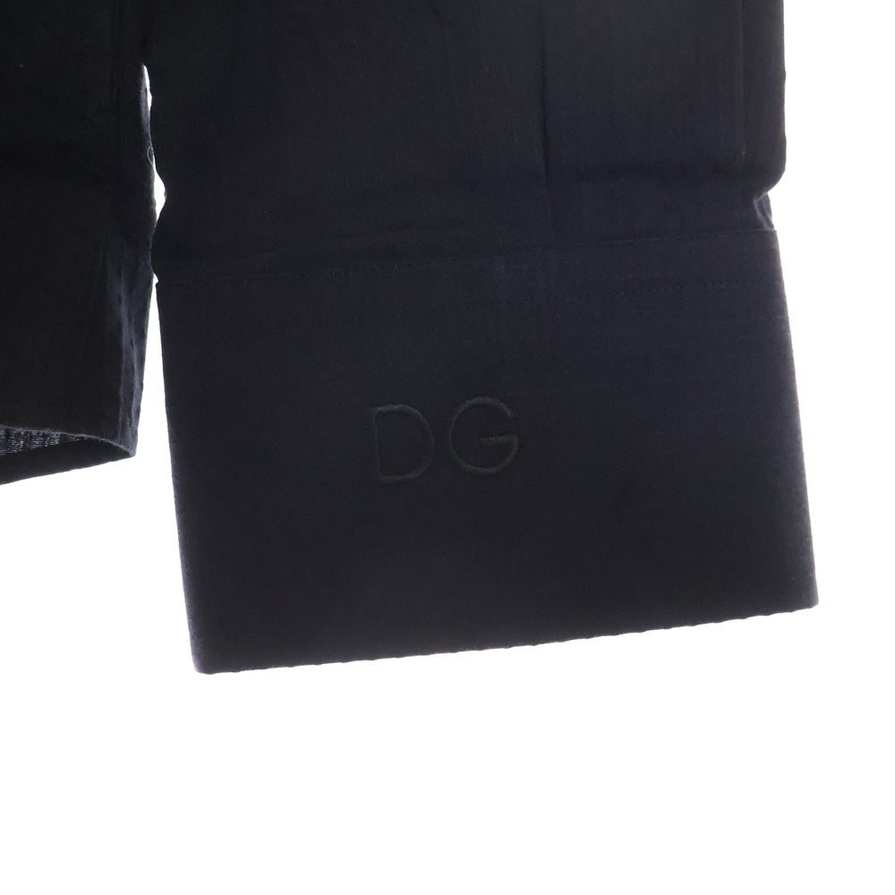DOLCE & GABBANA(ドルチェアンドガッバーナ) ストライプコットン長袖シャツ ブラック G5371Z