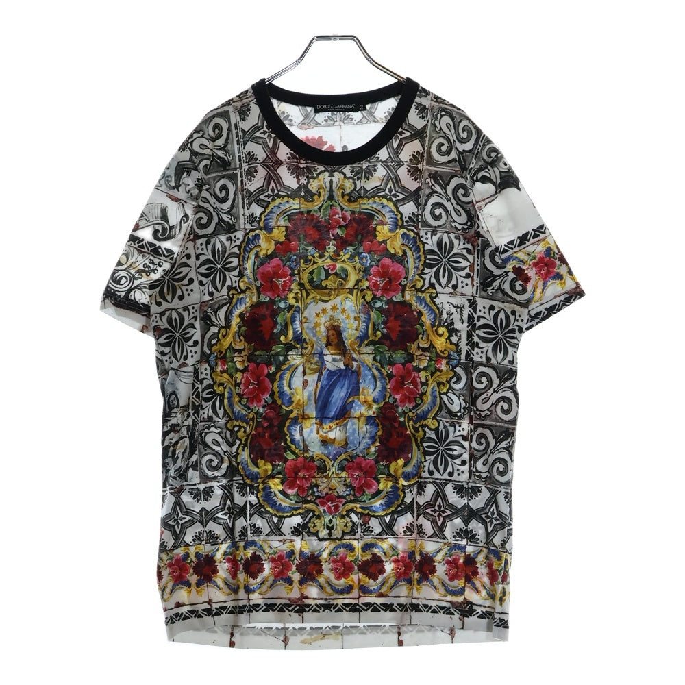 DOLCE & GABBANA(ドルチェアンドガッバーナ) 15SS ランウェイモデル マリア フローラルデザイン クルーネック半袖Tシャツカットソー マルチ G8FE9T G7CVA