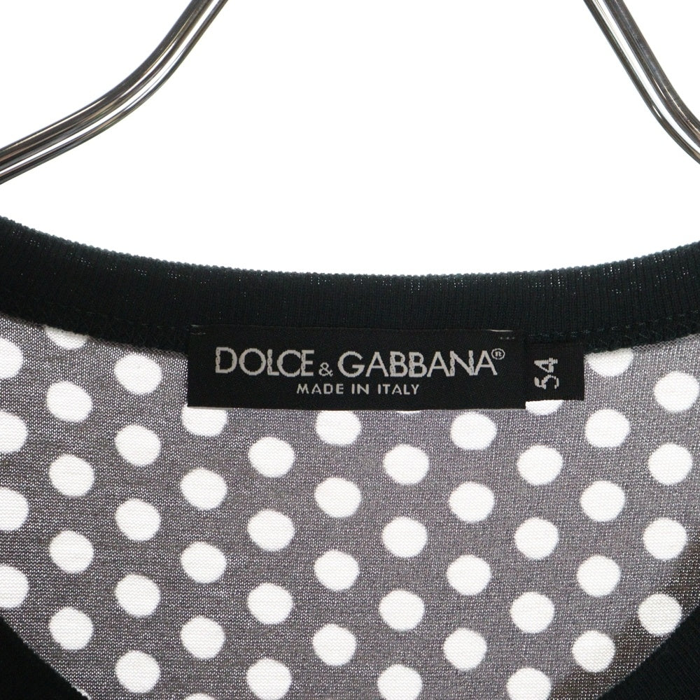 DOLCE & GABBANA(ドルチェアンドガッバーナ) ドット総柄 クルーネック半袖Tシャツカットソー ホワイト JT-G8EK1T G7AYE-A