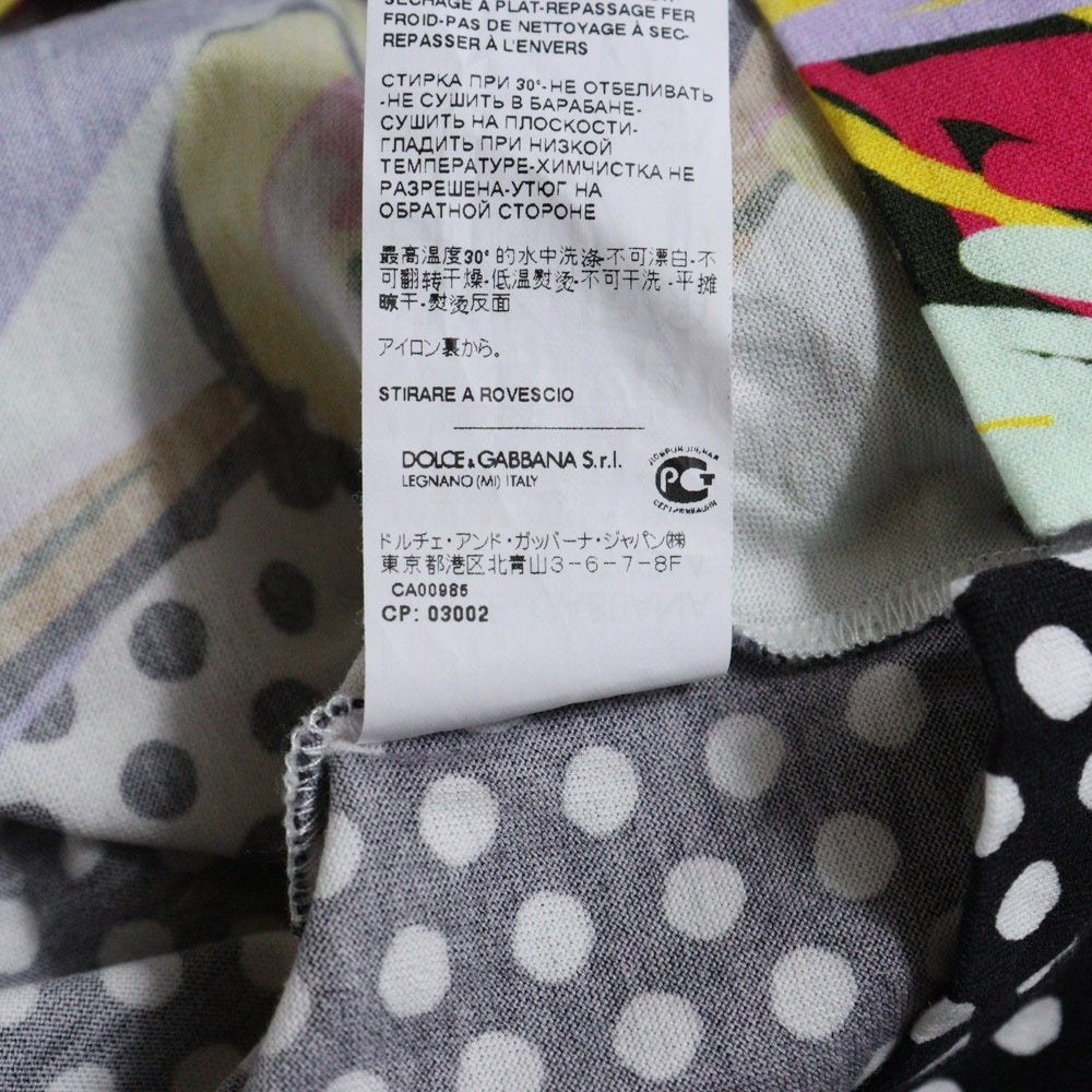 DOLCE & GABBANA(ドルチェアンドガッバーナ) ドット総柄 クルーネック半袖Tシャツカットソー ホワイト JT-G8EK1T G7AYE-A
