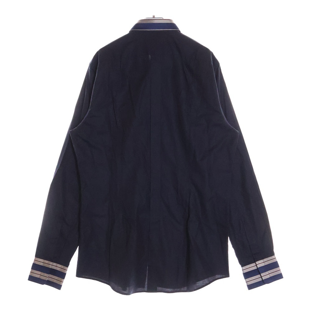 DOLCE & GABBANA(ドルチェアンドガッバーナ) フロントストライプデザイン長袖シャツ ネイビー G5515T