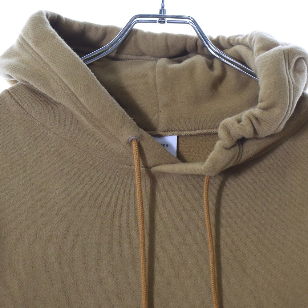 WTAPS(ダブルタップス) 21AW SPOT BOB SCREEN HOODED ロゴプリントプルオーバースウェットパーカー フーディー ベージュ 212ATDT-HP04S