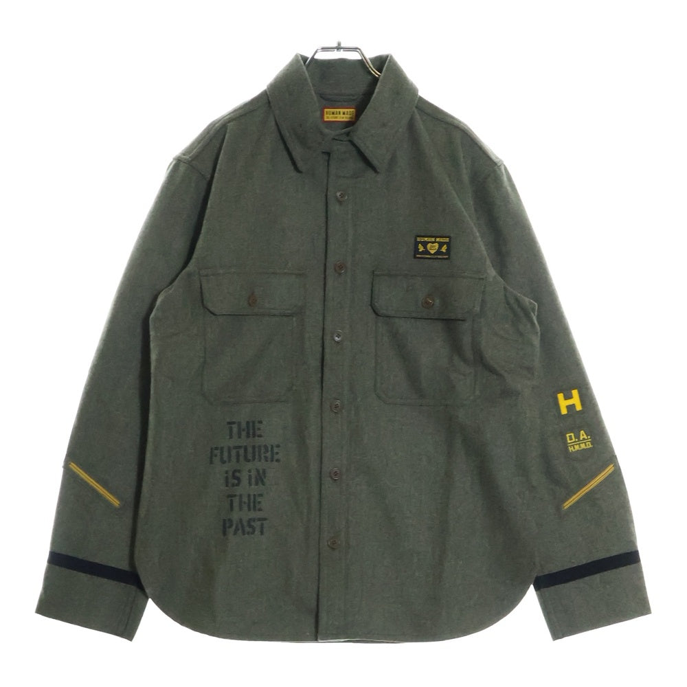 HUMAN MADE(ヒューマンメイド) SERVICE SHIRT サービスシャツ 長袖シャツ カーキ HM29SH005