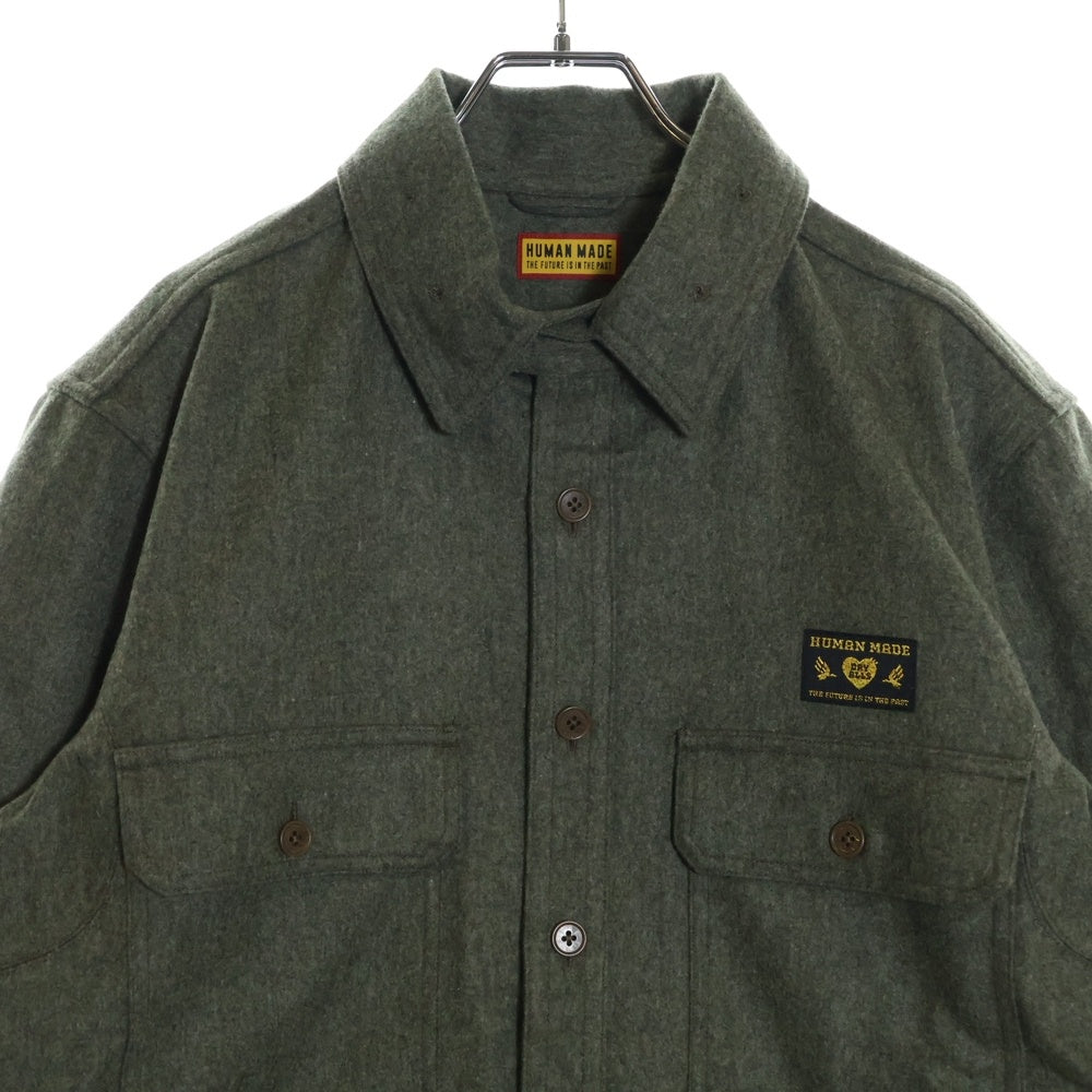 HUMAN MADE(ヒューマンメイド) SERVICE SHIRT サービスシャツ 長袖シャツ カーキ HM29SH005