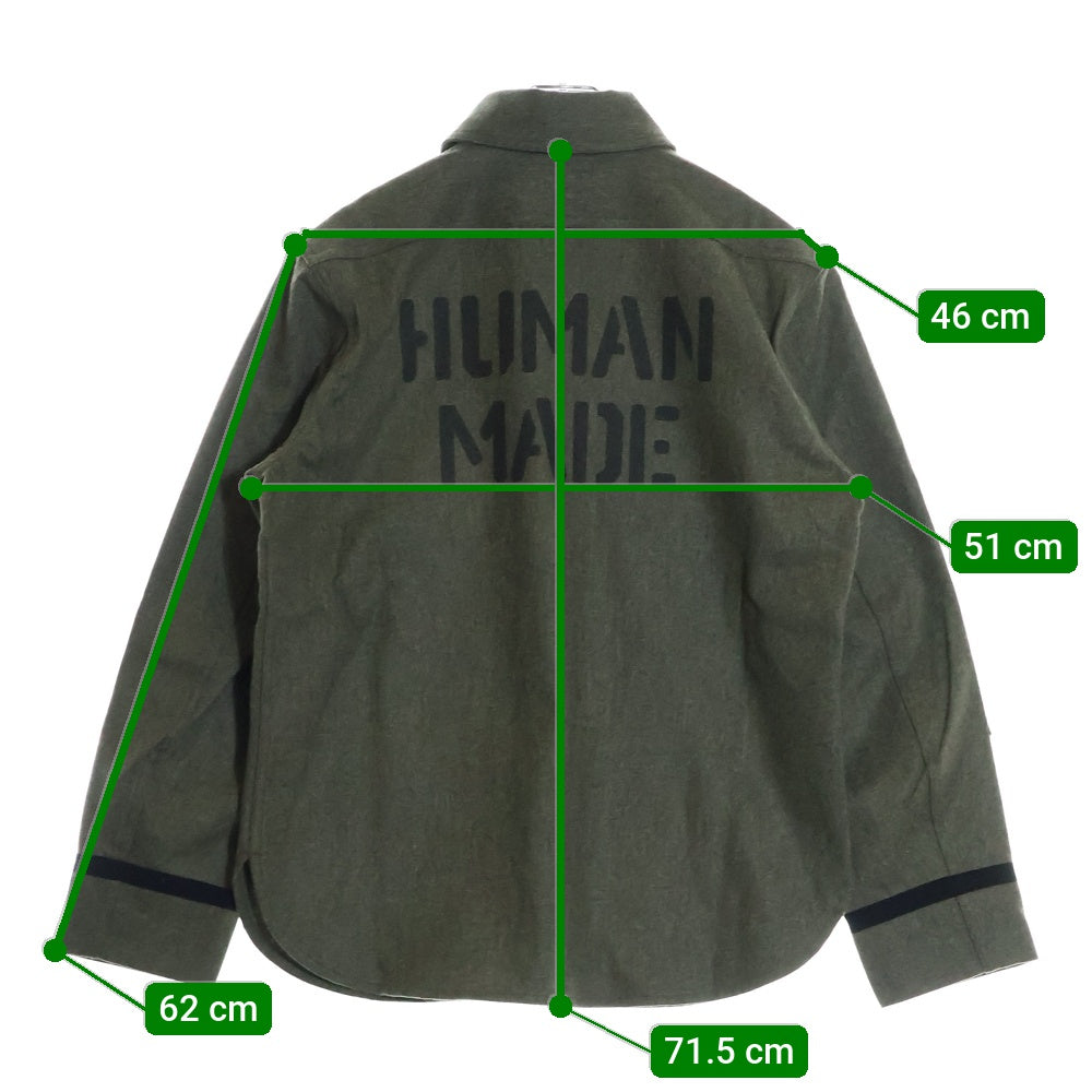 HUMAN MADE(ヒューマンメイド) SERVICE SHIRT サービスシャツ 長袖シャツ カーキ HM29SH005