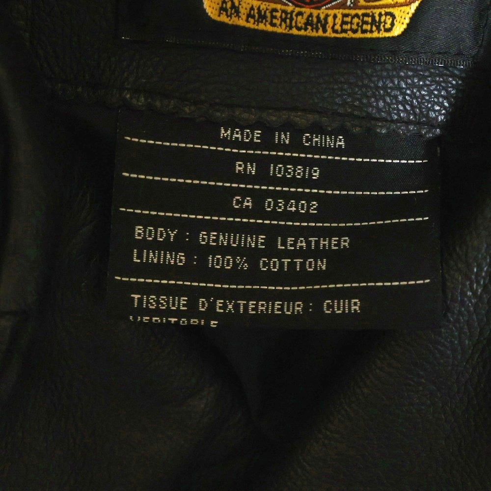 HARLEY DAVIDSON(ハーレーダビッドソン) RIDERS JACKET ロゴ刺繍ダブルライダースジャケット レザージャケット ブラック
