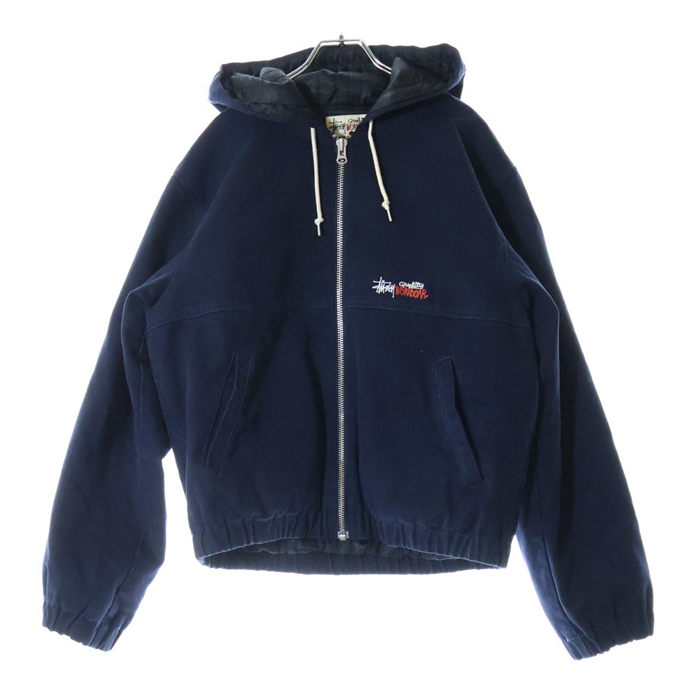 STUSSY(ステューシー) WORK JACKET INSULATED CANVAS ジップアップワークジャケット フーディー ネイビー 115716