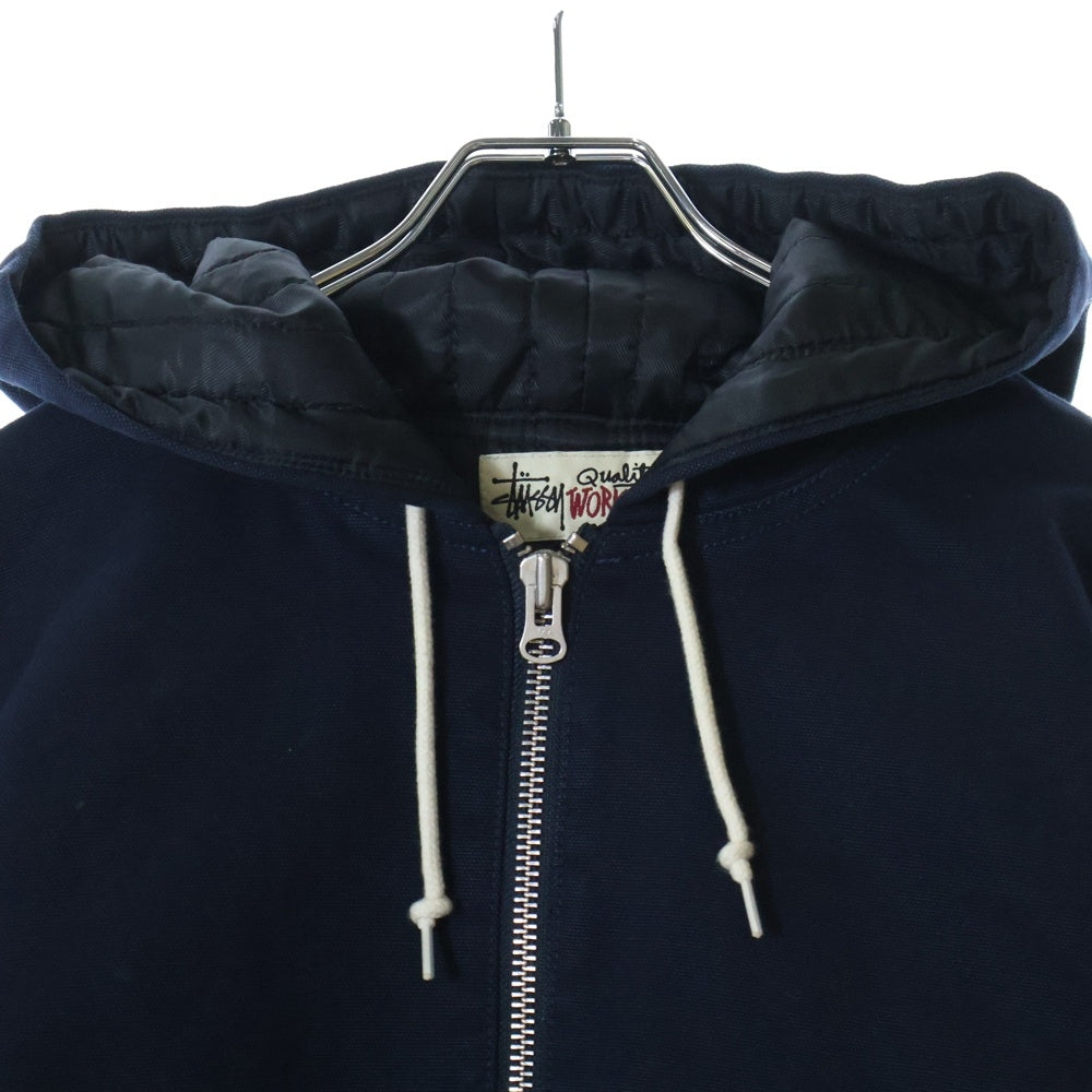 STUSSY(ステューシー) WORK JACKET INSULATED CANVAS ジップアップワークジャケット フーディー ネイビー 115716