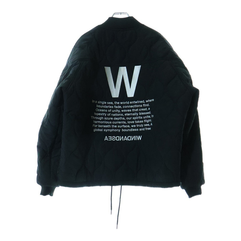 WIND AND SEA(ウィンダンシー) ロゴ刺繍リバーシブルキルティングジャケット ブラック WDS-O-MTC-24-Q2-JK-03