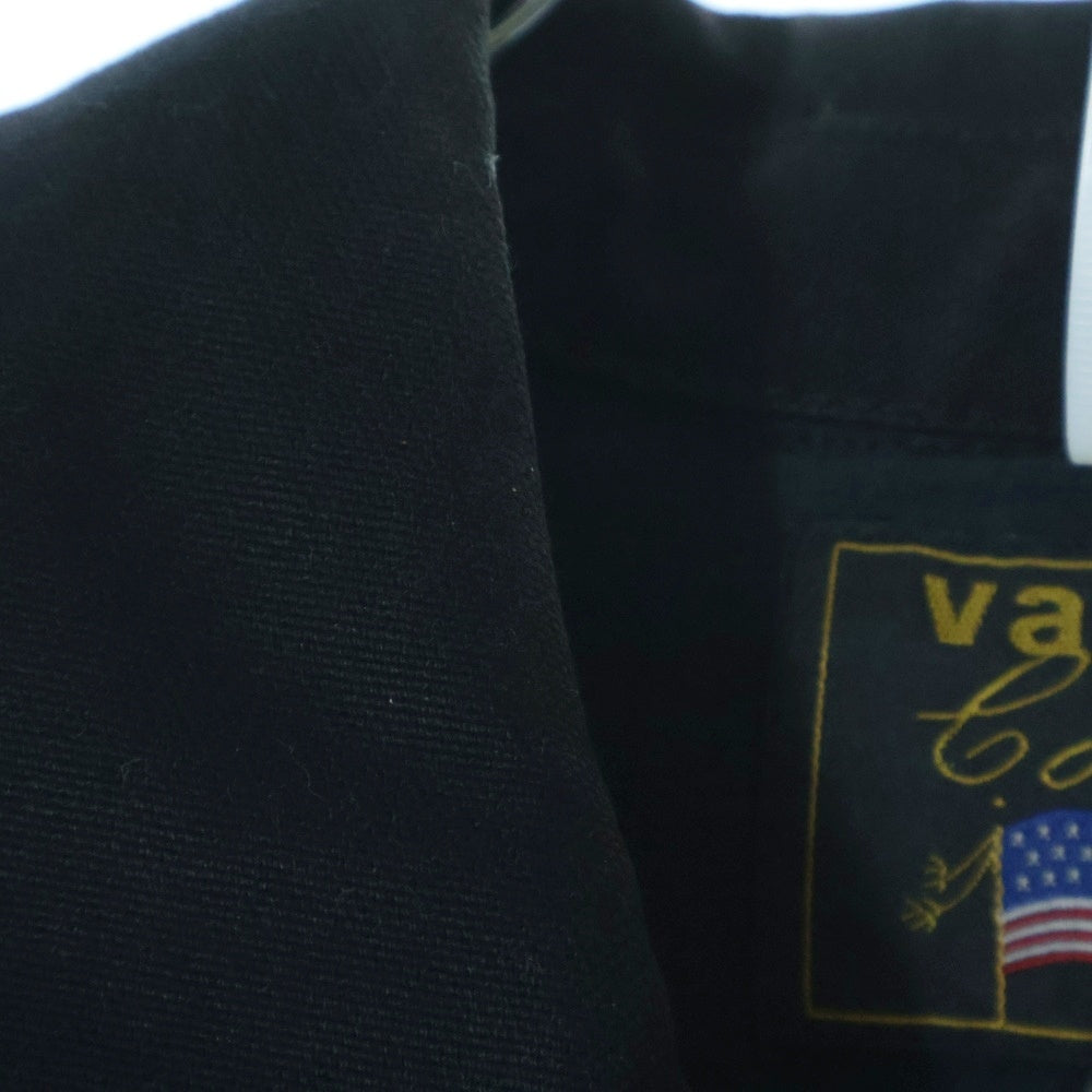 VANSON(バンソン) ZIP UP VEST ロゴ刺繍ジップアップベスト ブラック