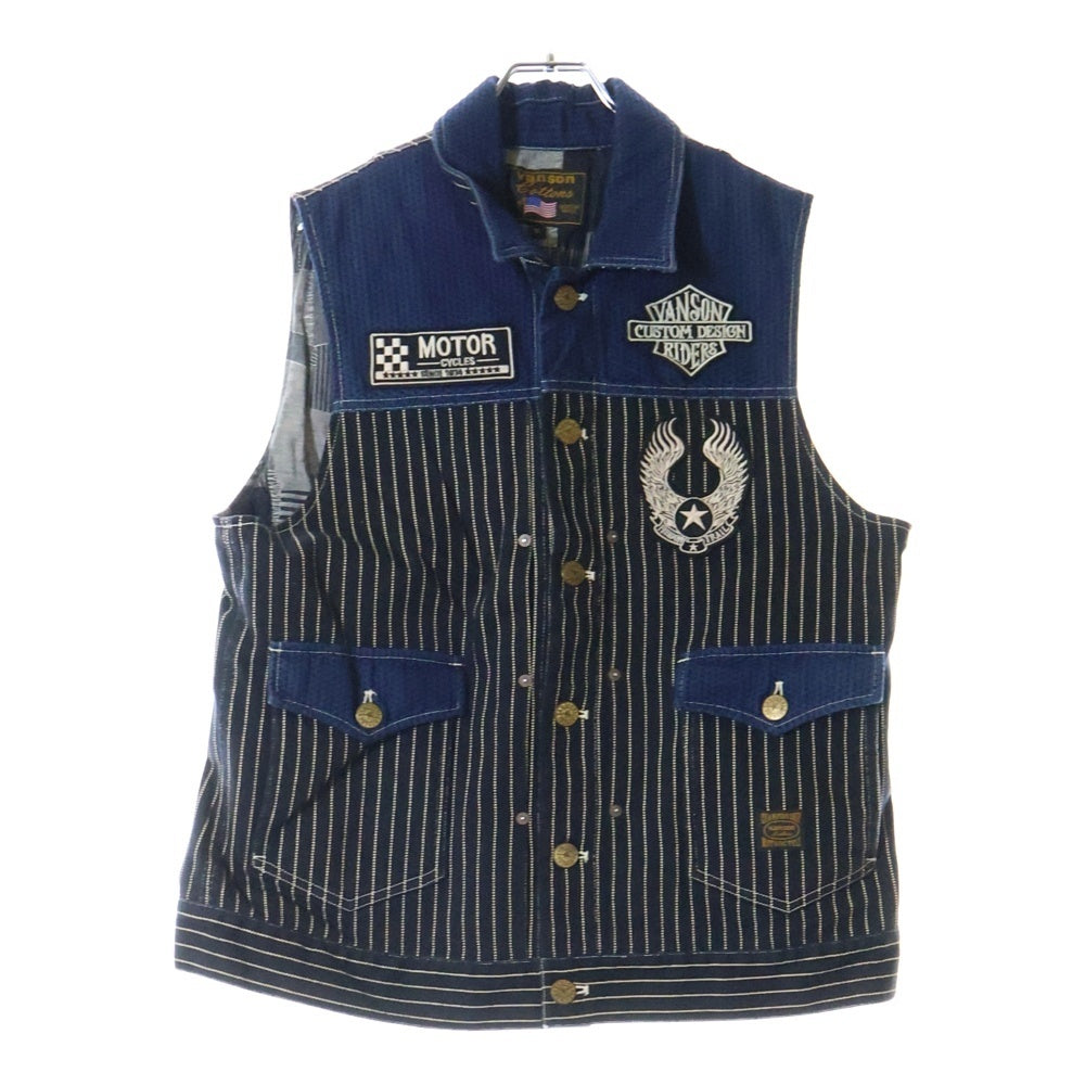 VANSON(バンソン) WING STAR DENIM VEST ウィングスターデニムベスト インディゴ