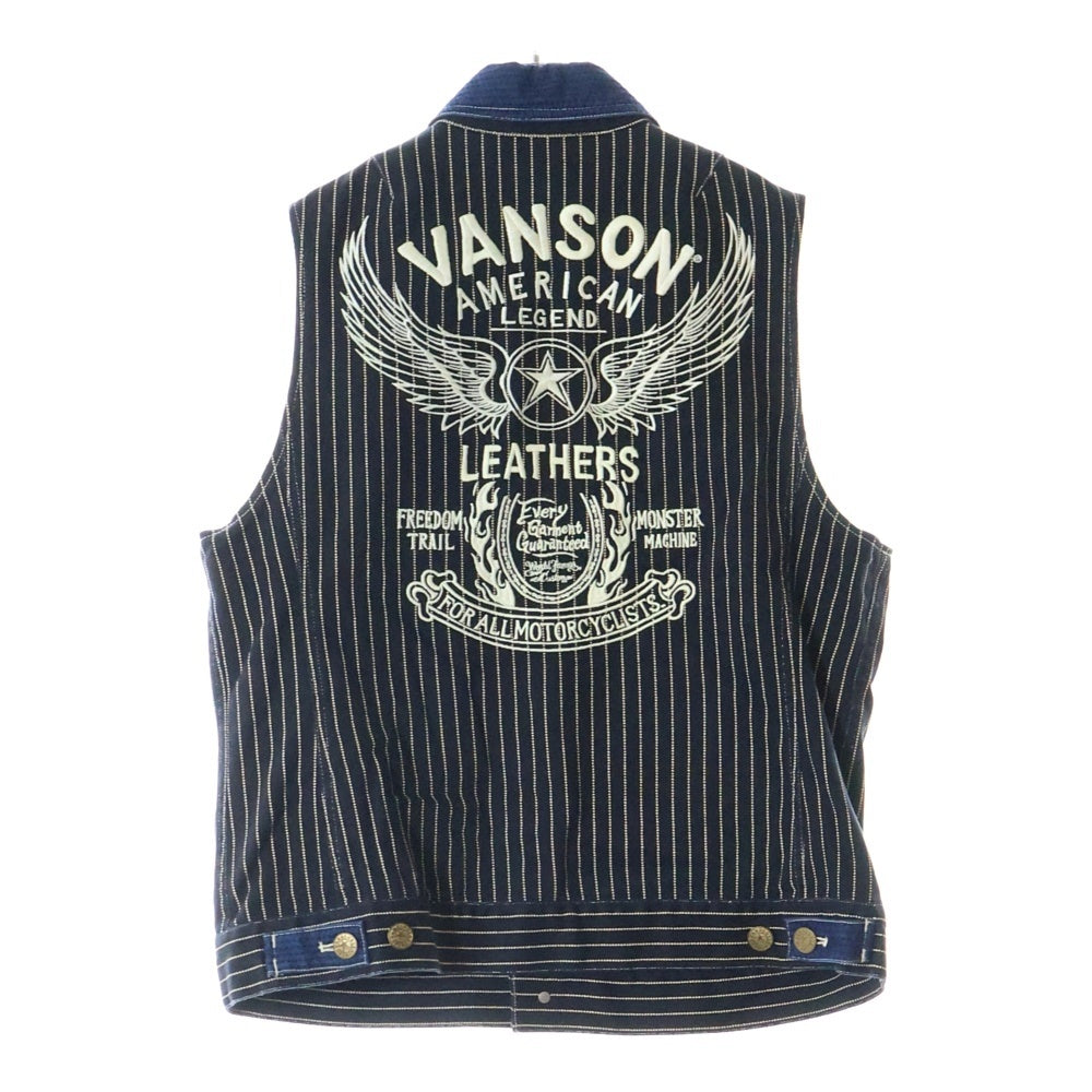 VANSON(バンソン) WING STAR DENIM VEST ウィングスターデニムベスト インディゴ