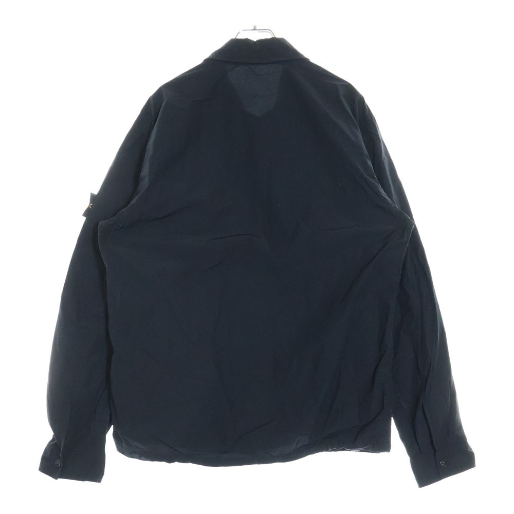 STONE ISLAND(ストーンアイランド) GARMENT DYED Logo Patch Zip Jacket 721511102 ガーメントダイ ロゴパッチ ジップシャツジャケット ブラック