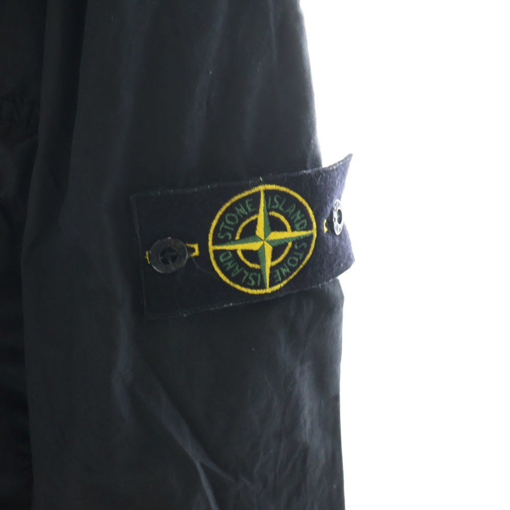 STONE ISLAND(ストーンアイランド) GARMENT DYED Logo Patch Zip Jacket 721511102 ガーメントダイ ロゴパッチ ジップシャツジャケット ブラック