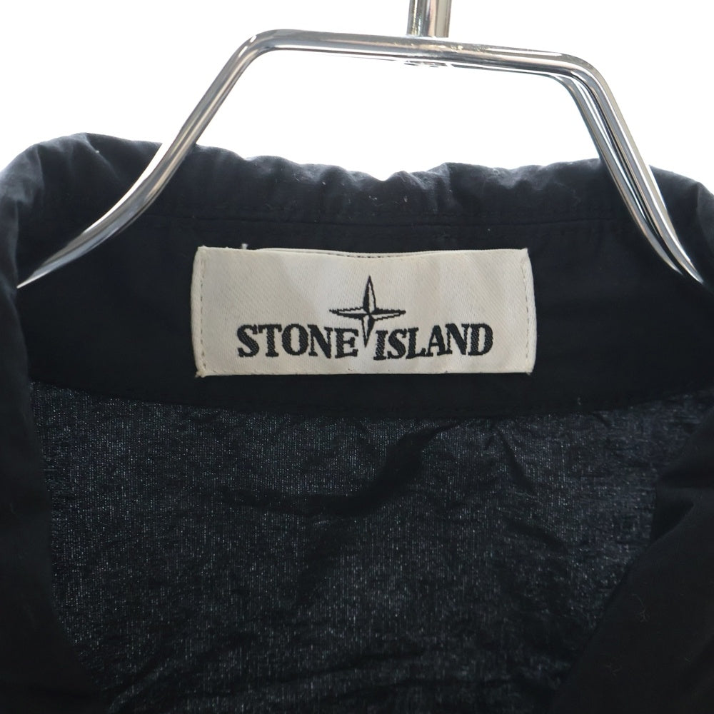 STONE ISLAND(ストーンアイランド) GARMENT DYED Logo Patch Zip Jacket 721511102 ガーメントダイ ロゴパッチ ジップシャツジャケット ブラック