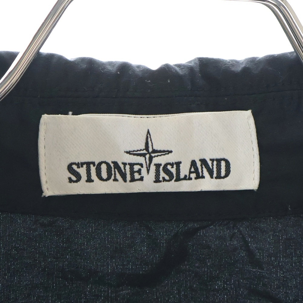 STONE ISLAND(ストーンアイランド) GARMENT DYED Logo Patch Zip Jacket 721511102 ガーメントダイ ロゴパッチ ジップシャツジャケット ブラック