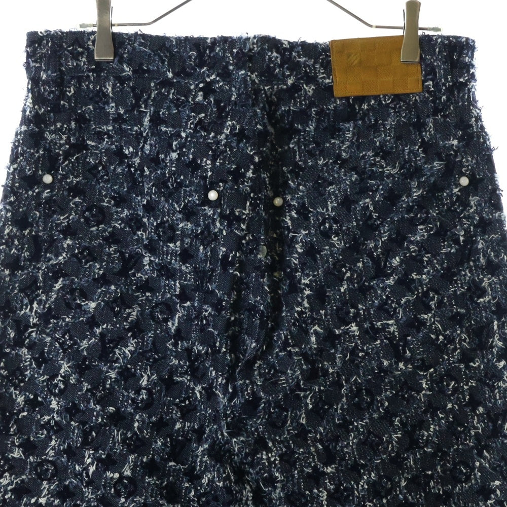 LOUIS VUITTON(ルイヴィトン) 25AW フロックド モノグラム デニムパンツ ジーンズ ネイビー RM252MM URL HTD23W