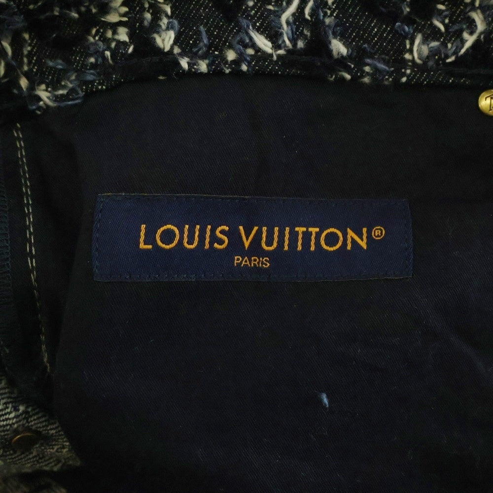 LOUIS VUITTON(ルイヴィトン) 25AW フロックド モノグラム デニムパンツ ジーンズ ネイビー RM252MM URL HTD23W
