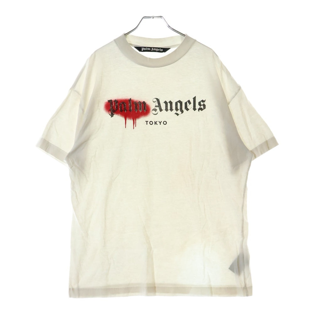 Palm Angels(パームエンジェルス) TOKYO Print S/S T-Shirt PMAA001S202413059 東京プリントデザイン クルーネック半袖Tシャツカットソー ホワイト