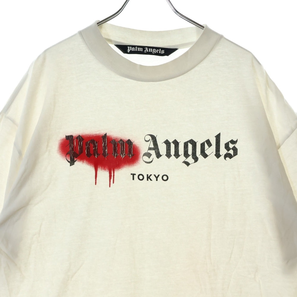 Palm Angels(パームエンジェルス) TOKYO Print S/S T-Shirt PMAA001S202413059 東京プリントデザイン クルーネック半袖Tシャツカットソー ホワイト
