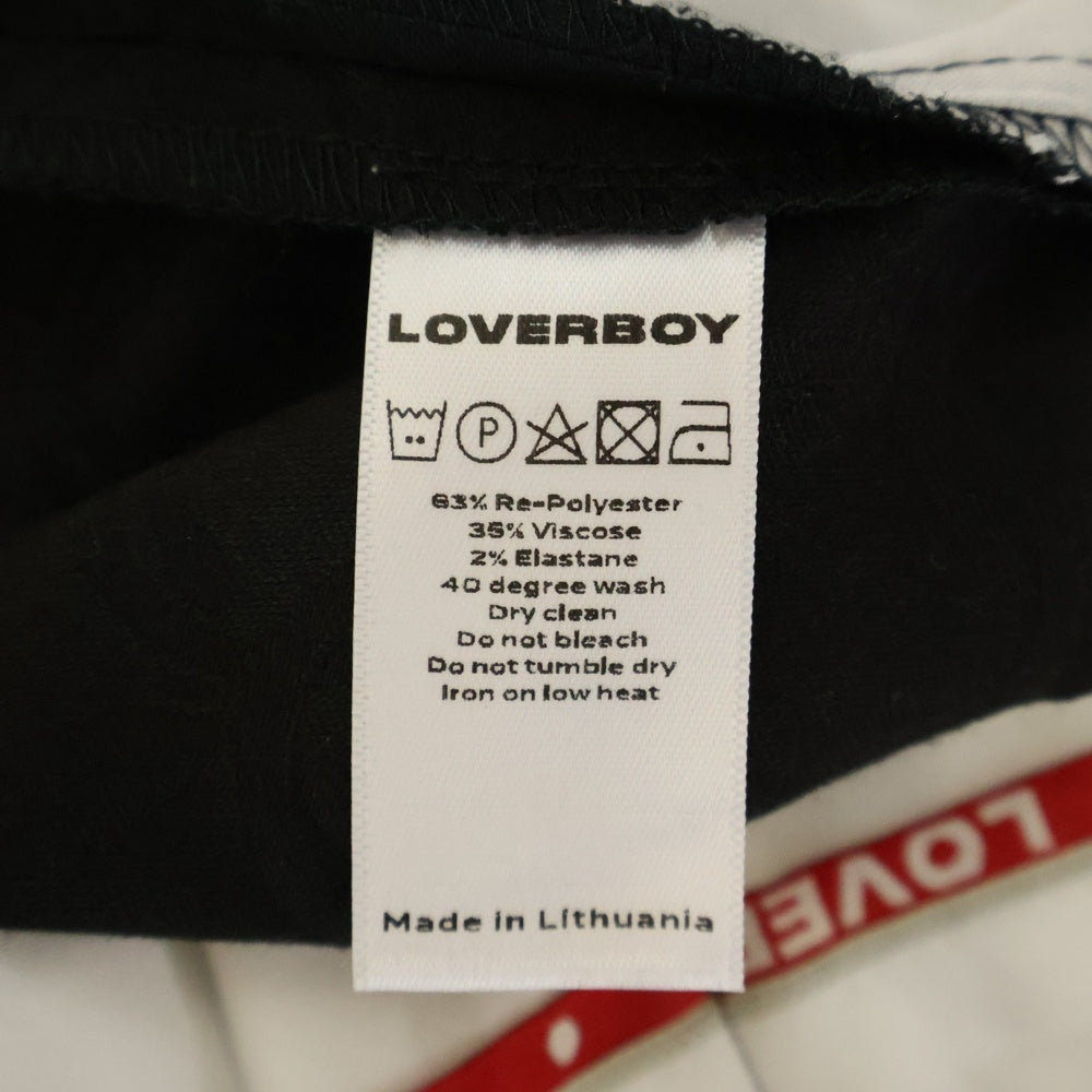 CHARLES JEFFREY LOVERBOY(チャールズジェフリーラバーボーイ) STRAIGHT CUT TROUSER PANT ストレイトカット トラウザーパンツ 総柄 ブラック