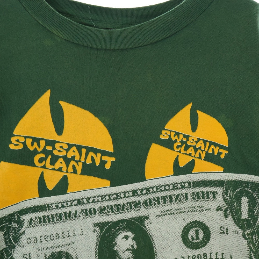 SAINT MICHAEL(セントマイケル) 24SS ×SEAN WOTHERSPOON ショーンウェザースプーン プリントTシャツ 半袖カットソー グリーン SM-YS8-0000-C16
