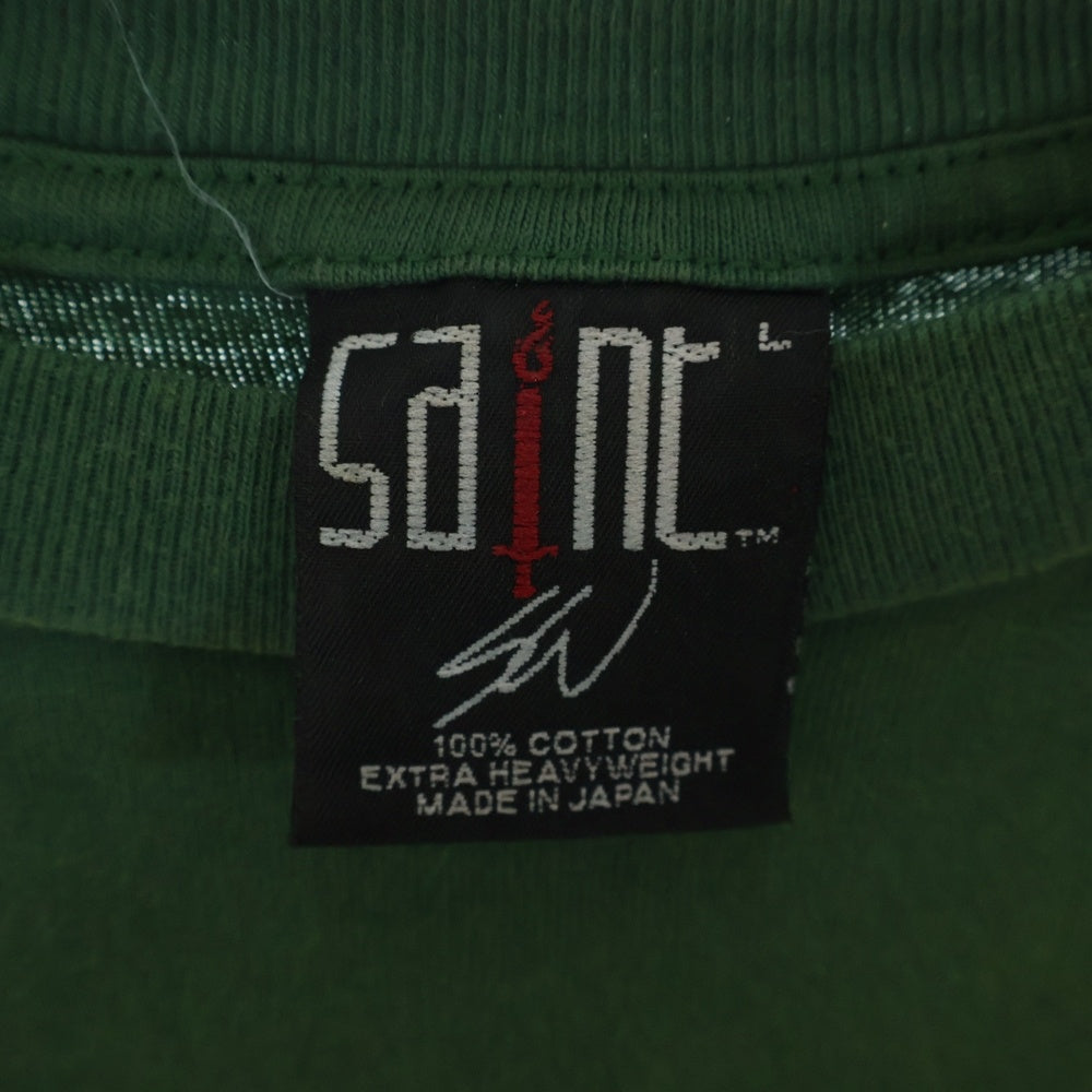 SAINT MICHAEL(セントマイケル) 24SS ×SEAN WOTHERSPOON ショーンウェザースプーン プリントTシャツ 半袖カットソー グリーン SM-YS8-0000-C16