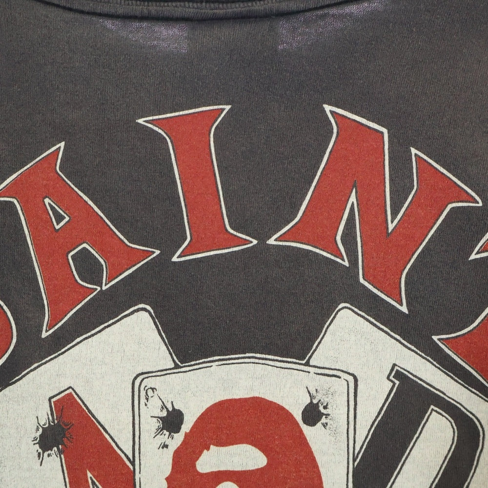 SAINT MICHAEL(セントマイケル) 24SS ×A BATHING APE GUNS TEE アベイシングエイプ VINTAGE加工 ガンズプリント クルーネック半袖Tシャツ 半袖カットソー ブラック SM-YS8ー0000ー060