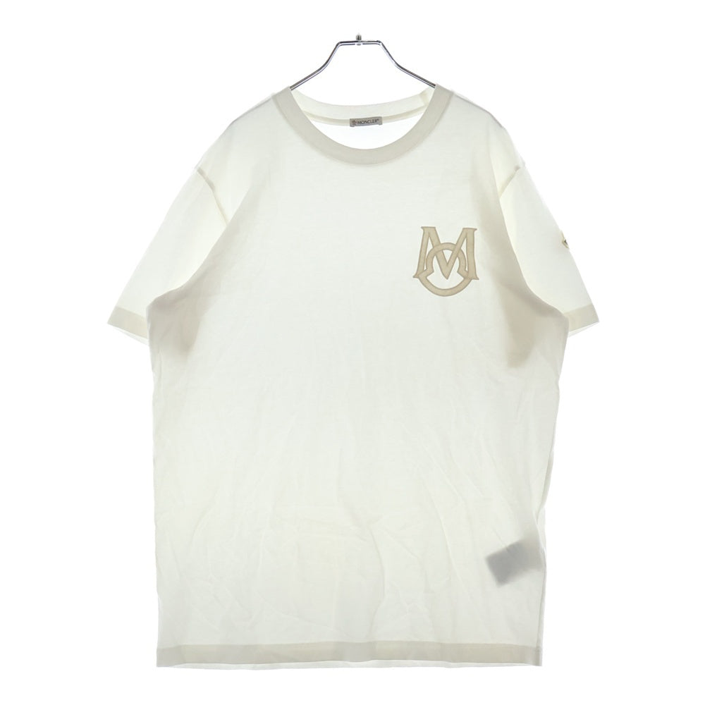 MONCLER(モンクレール) Logo SS T-SHIRT J20918C00021 8390T ロゴ クルーネック半袖Tシャツカットソー ホワイト