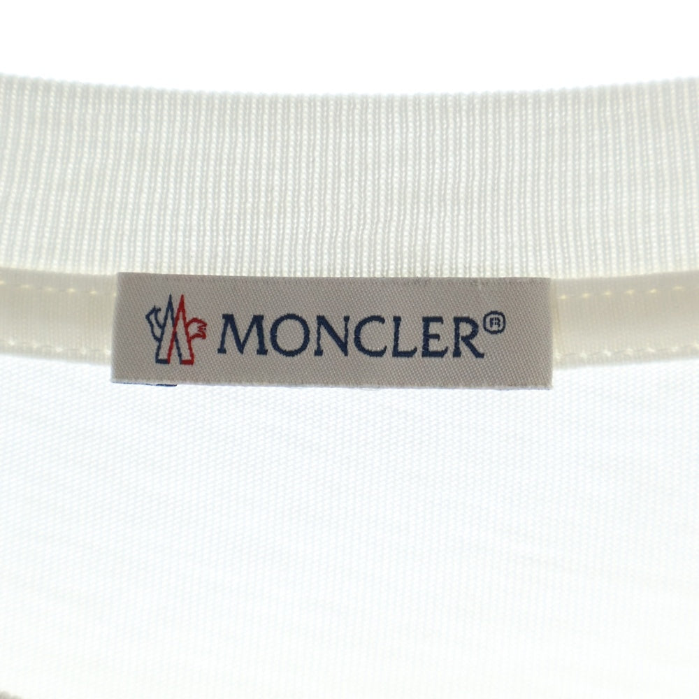 MONCLER(モンクレール) Logo SS T-SHIRT J20918C00021 8390T ロゴ クルーネック半袖Tシャツカットソー ホワイト