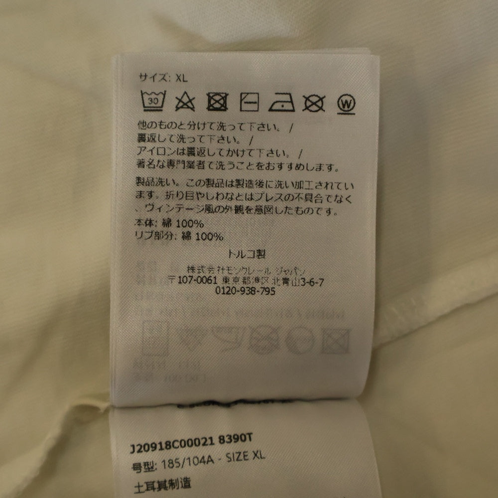 MONCLER(モンクレール) Logo SS T-SHIRT J20918C00021 8390T ロゴ クルーネック半袖Tシャツカットソー ホワイト