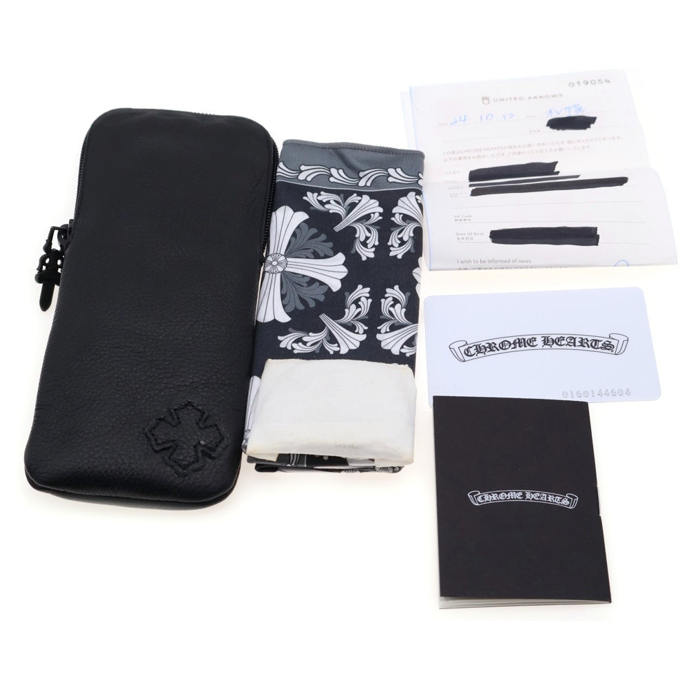 CHROME HEARTS(クロムハーツ) COX UCKER CHクロステンプルウェリントンサングラス 眼鏡 アイウェア ブラック/シルバー 5044399