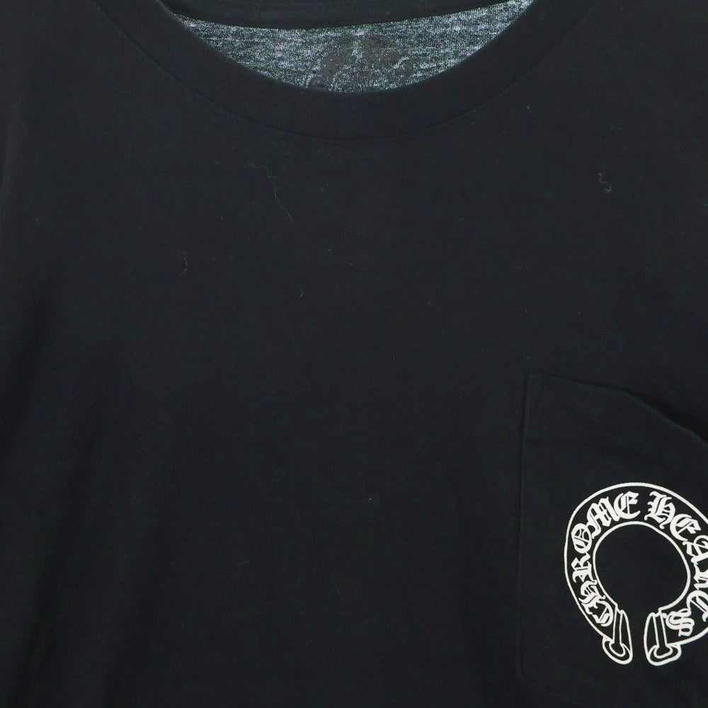 CHROME HEARTS(クロムハーツ) CH LS 1 袖フローラルバックホースシュープリント長袖カットソー 長袖Tシャツ ロングスリーブカットソー ロンT ブラック