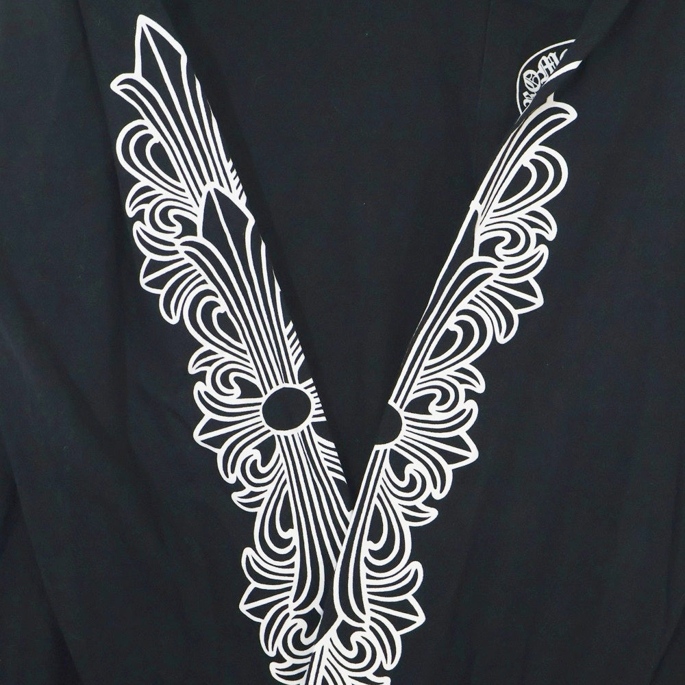 CHROME HEARTS(クロムハーツ) CH LS 1 袖フローラルバックホースシュープリント長袖カットソー 長袖Tシャツ ロングスリーブカットソー ロンT ブラック