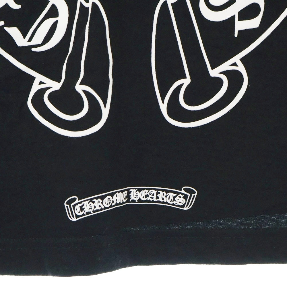 CHROME HEARTS(クロムハーツ) CH LS 1 袖フローラルバックホースシュープリント長袖カットソー 長袖Tシャツ ロングスリーブカットソー ロンT ブラック