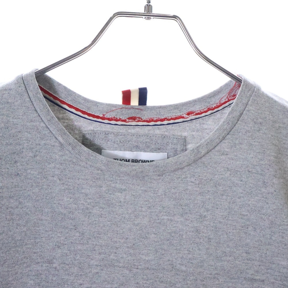 THOM BROWNE(トムブラウン) Pocket COTTON S/S T-Shirt 胸ポケット コットン クルーネック半袖Tシャツカットソー グレー