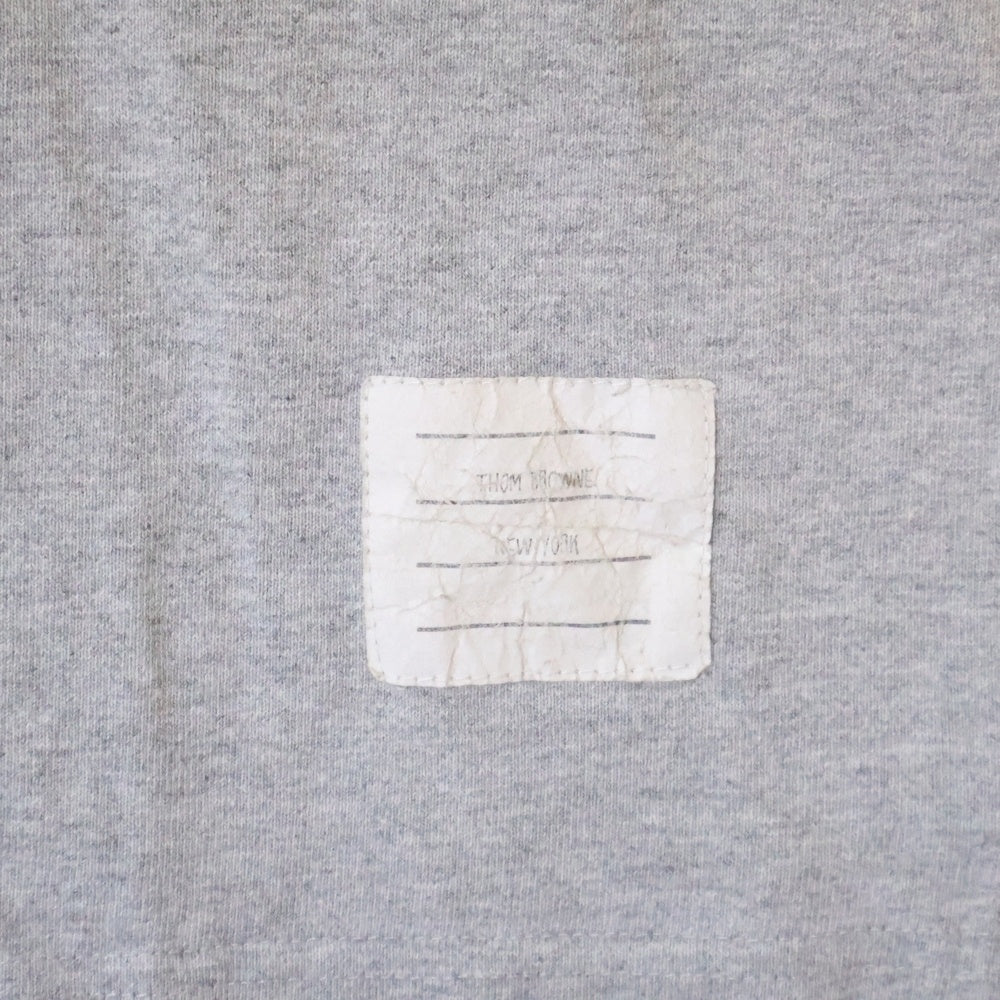 THOM BROWNE(トムブラウン) Pocket COTTON S/S T-Shirt 胸ポケット コットン クルーネック半袖Tシャツカットソー グレー