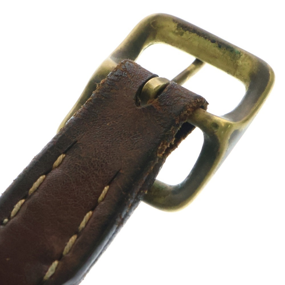 TENDERLOIN(テンダーロイン) Leather Narrow Belt レザー ナロー ベルト ブラウン/ゴールド