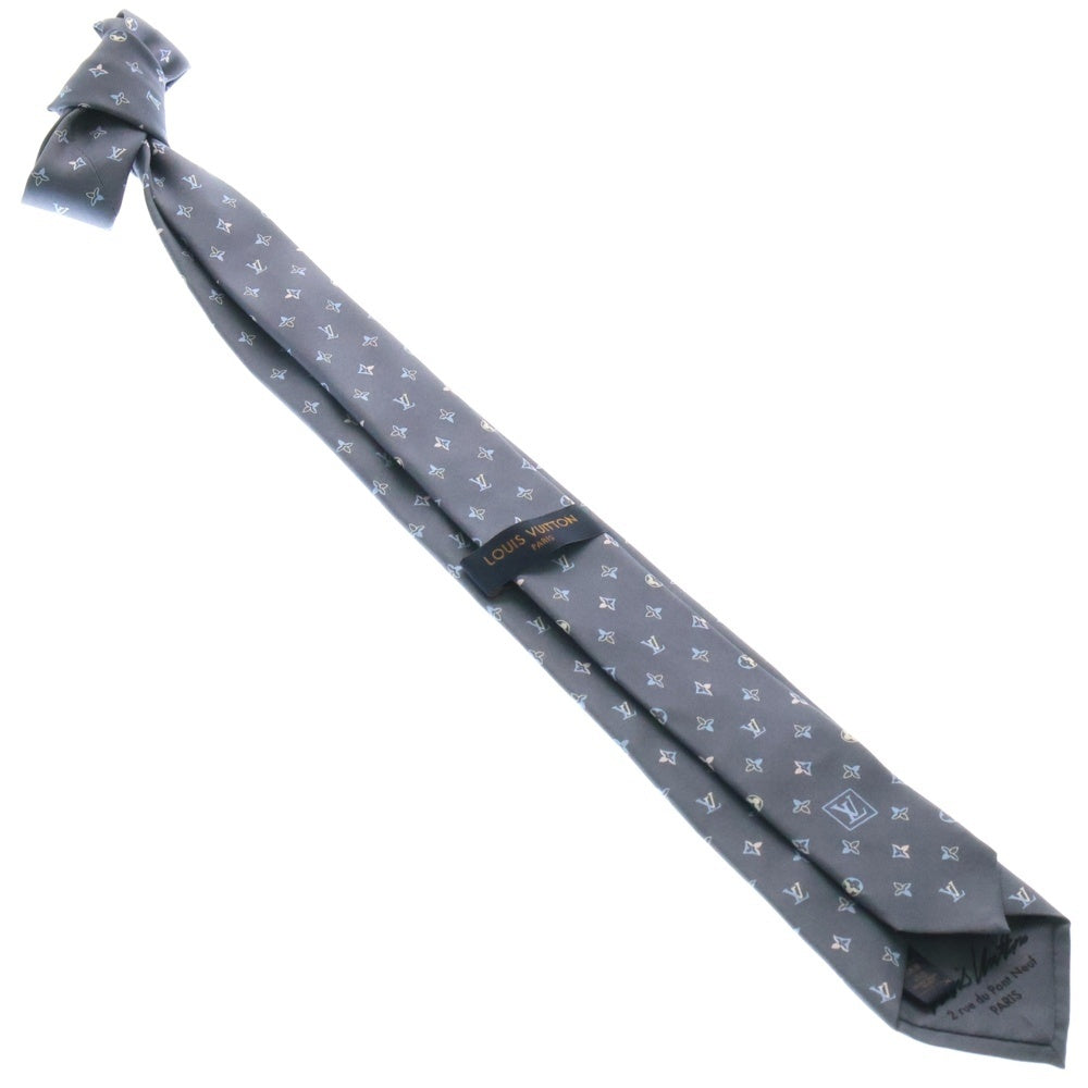 LOUIS VUITTON(ルイヴィトン) モノグラム エクリプス シルク ネクタイ グレー M79114