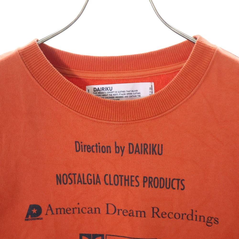 DAIRIKU(ダイリク) 19AW American Dream ENDROLL アメリカドリーム エンドロール スウェットトレーナー オレンジ