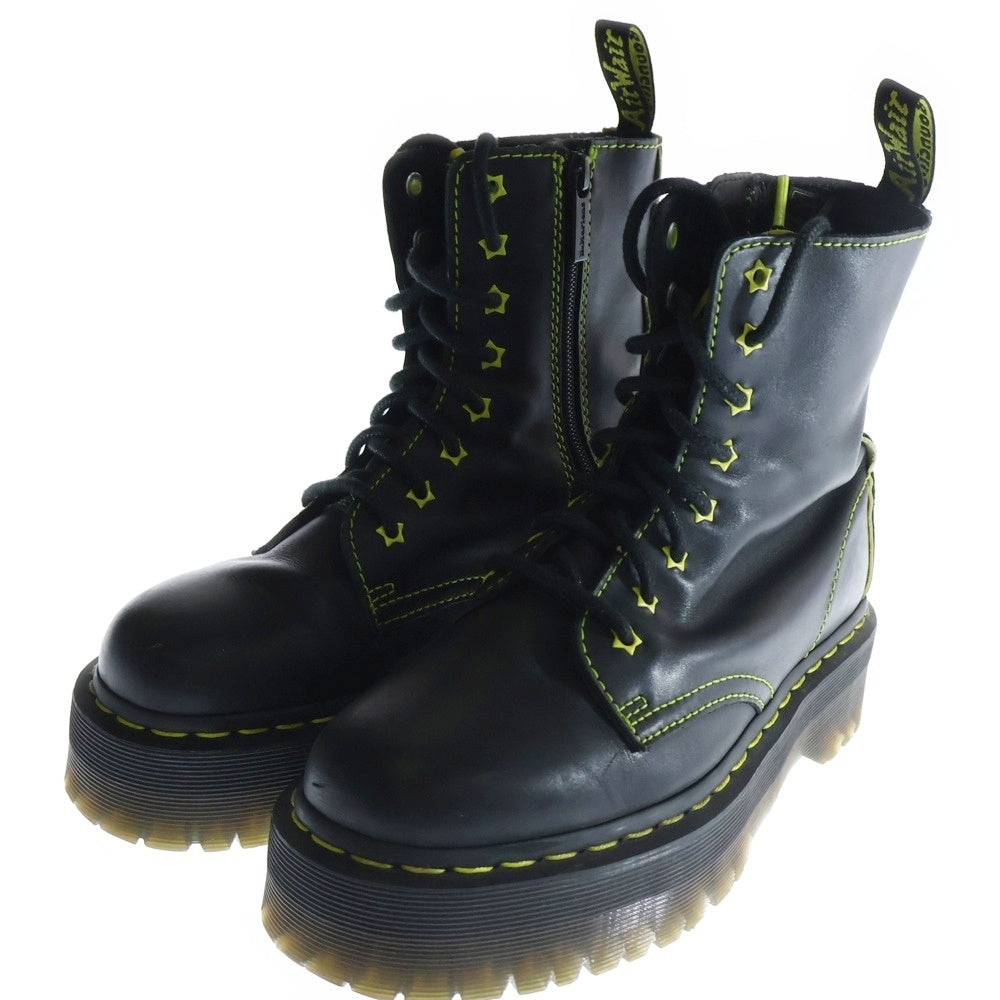 Dr.Martens(ドクターマーチン) JADON 2 STAR ジェイドンスター 8ホールレザーブーツ ブラック/イエロー レディース