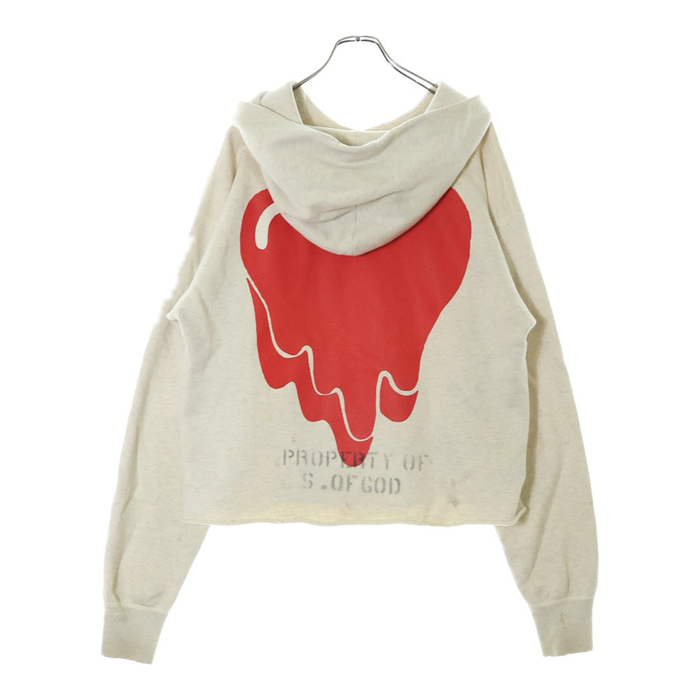 SAINT MICHAEL(セントマイケル) ×Emotionally Unavailable EU STM HOODIE EU-A21-0000-053 ×エモーショナリーアンベイラブル イーユー セントマイケル プルオーバーパーカー フーディ グレー