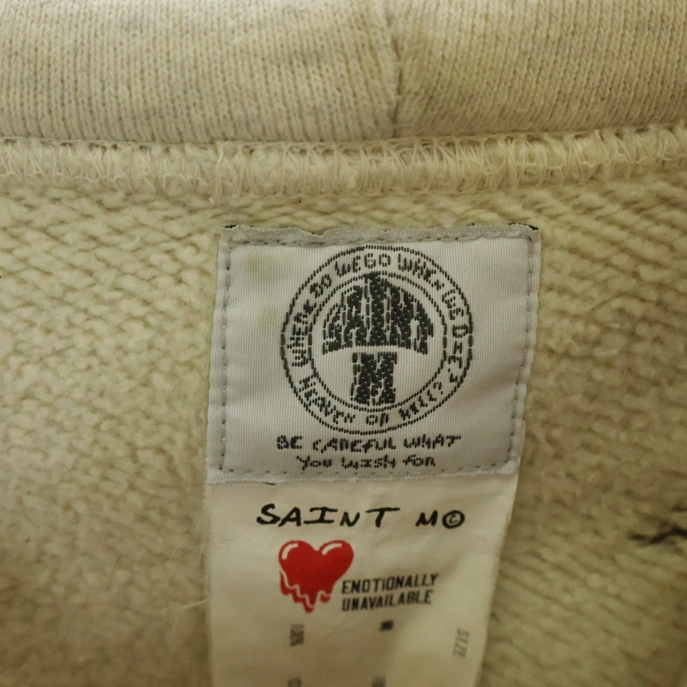 SAINT MICHAEL(セントマイケル) ×Emotionally Unavailable EU STM HOODIE EU-A21-0000-053 ×エモーショナリーアンベイラブル イーユー セントマイケル プルオーバーパーカー フーディ グレー