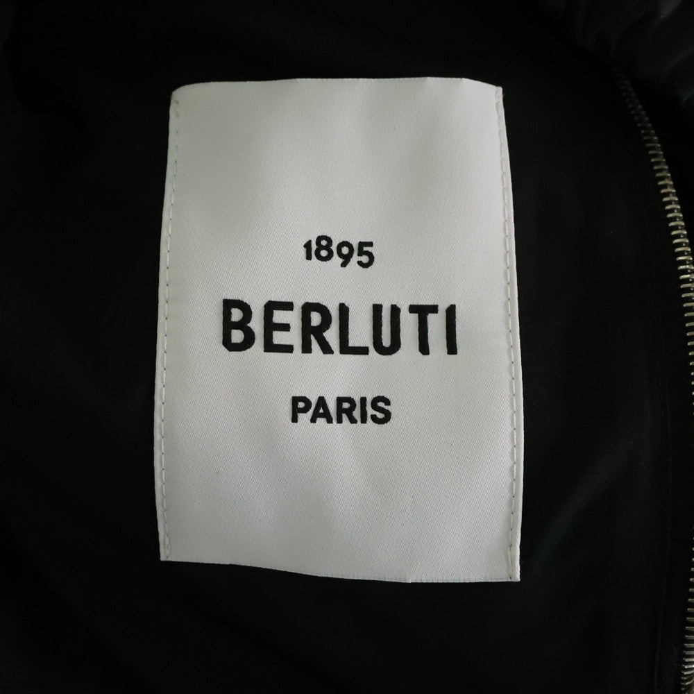 Berluti(ベルルッティ) スクリット ナイロン パッド入りライナー カリグラフィ フロントジップアップナイロンジャケット ブラック R270BL162-PAGV