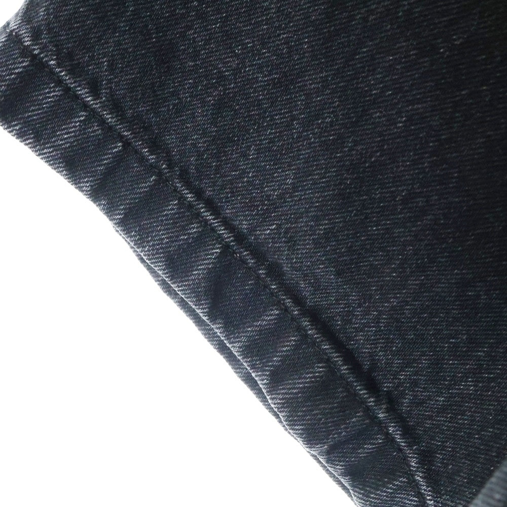 PRADA(プラダ) Denim Short Sleeve Shirt トライアングルロゴ 半袖デニムシャツ ブラック GEC067 S212 12K8