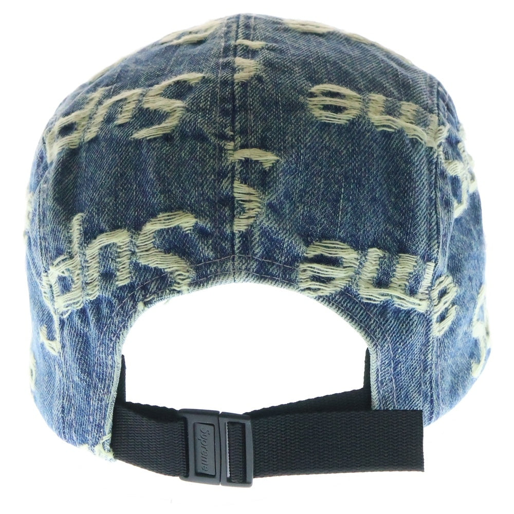 SUPREME(シュプリーム) 21SS Frayed Logos Denim Camp Cap フレイドロゴデニムキャップ 帽子 インディゴ