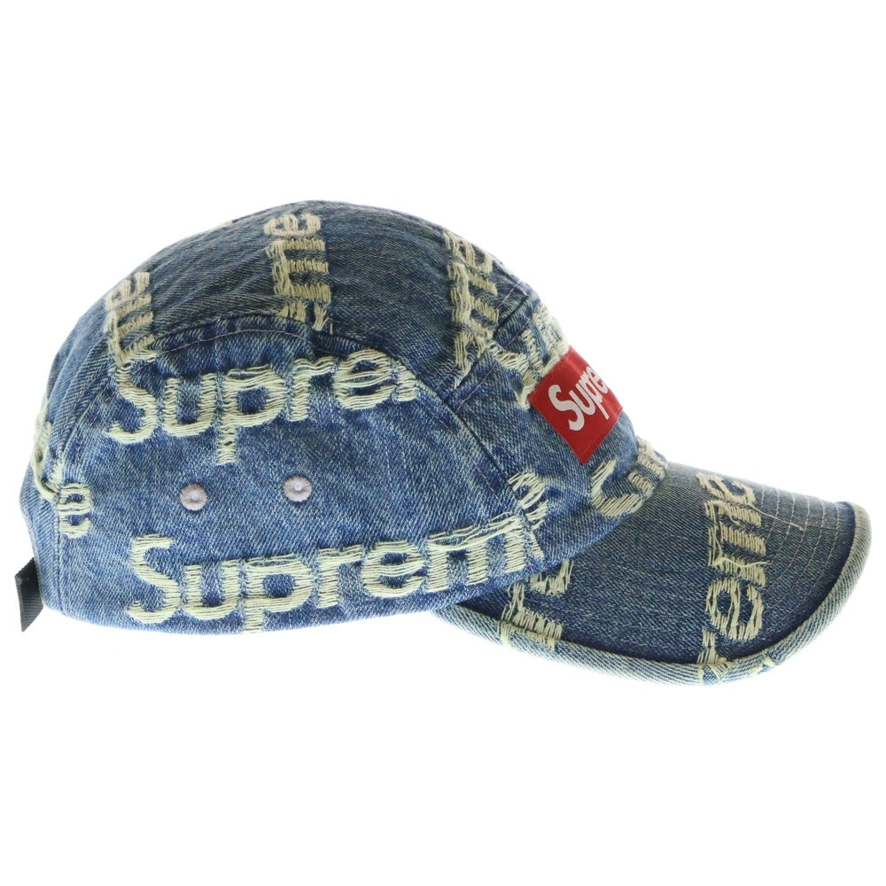 SUPREME(シュプリーム) 21SS Frayed Logos Denim Camp Cap フレイドロゴデニムキャップ 帽子 インディゴ
