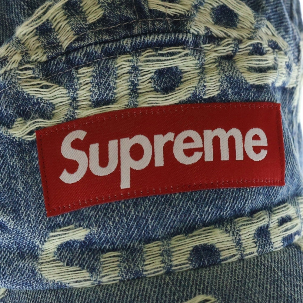 SUPREME(シュプリーム) 21SS Frayed Logos Denim Camp Cap フレイドロゴデニムキャップ 帽子 インディゴ
