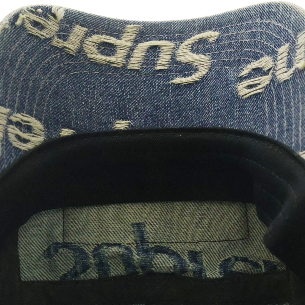 SUPREME(シュプリーム) 21SS Frayed Logos Denim Camp Cap フレイドロゴデニムキャップ 帽子 インディゴ