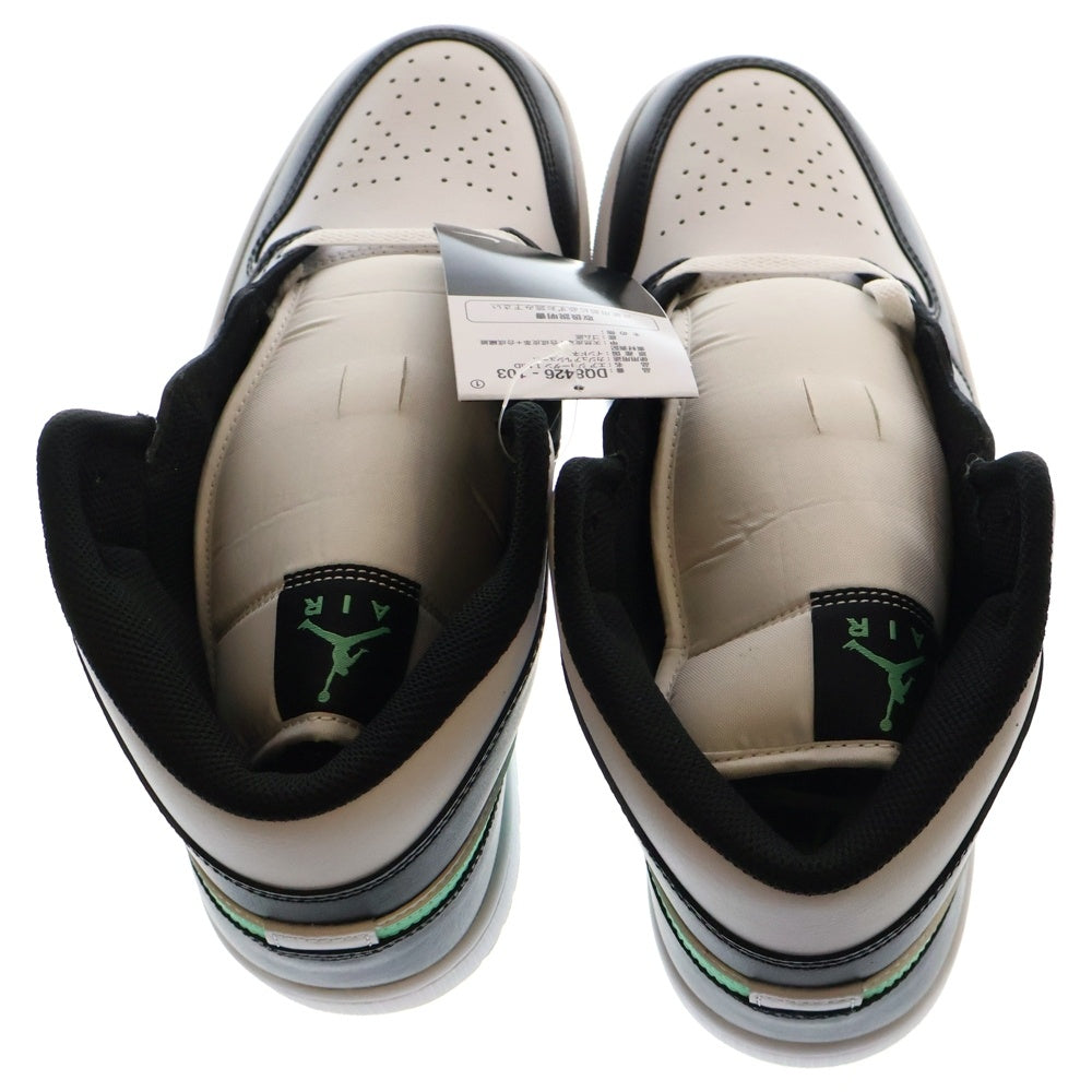 NIKE(ナイキ) AIR JORDAN 1 MID エアジョーダン1 ミッドカットスニーカー シューズ ブラック/ホワイト/ライトグリーン US9.5/27.5cm DQ8426-103